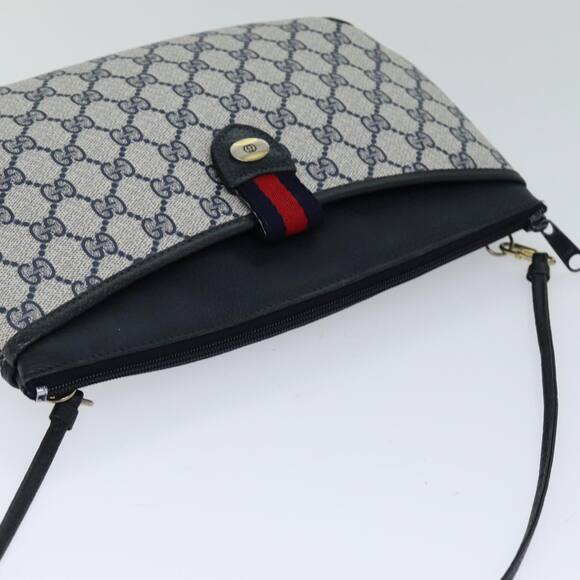 GUCCI GG Supreme Sherry Line Shoulder Bag Pvc Navy Red 39 02 026 - Picture 6 of 16